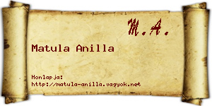 Matula Anilla névjegykártya